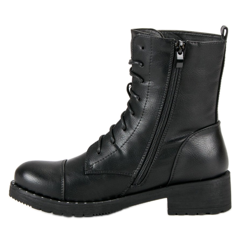 Diamantique Schwarze Militärstiefel 1