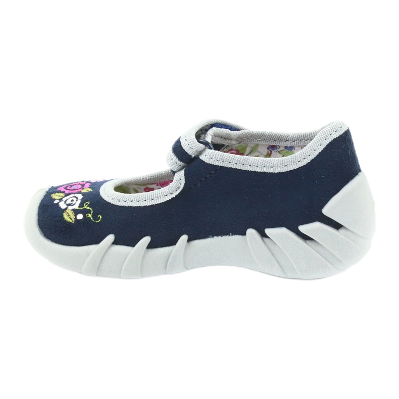 Befado Kinderschuhe Ballerinas Hausschuhe 109P170 grau marineblau 2