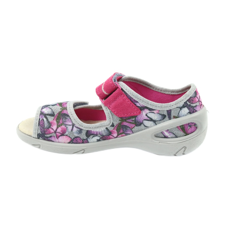 Befado Kinderschuhe Sandalen Leder Innensohle 433X029 lila grau rosa 2