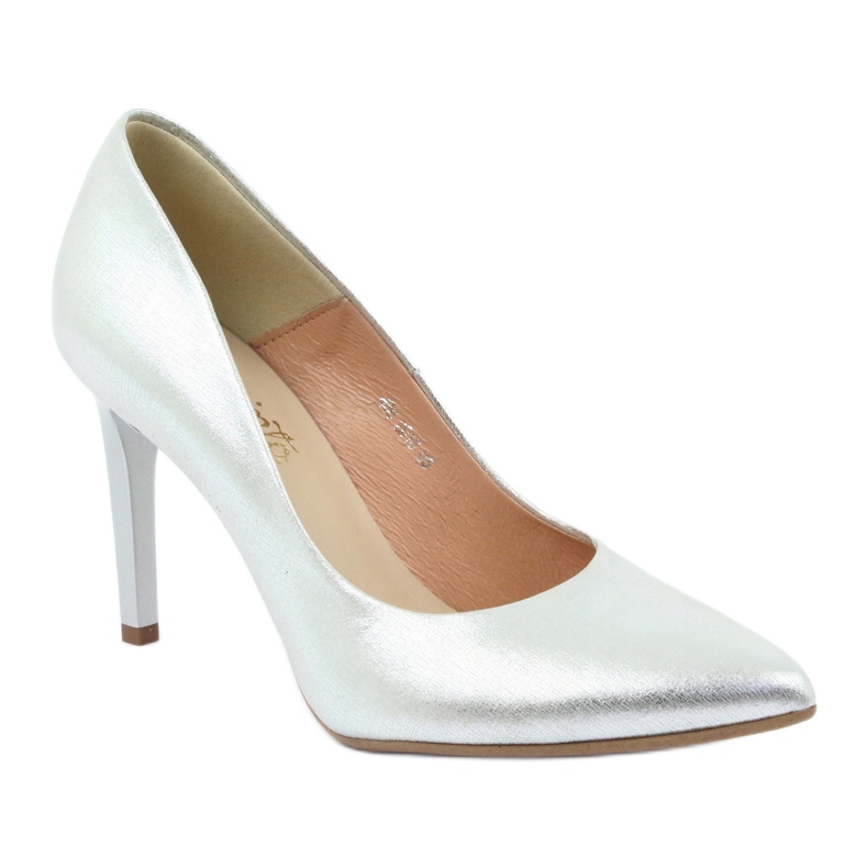Espinto Damenlederpumpen Silber Metallic 456/166 silber- 1