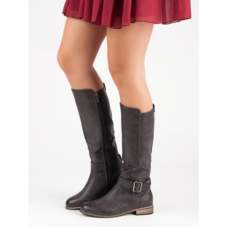 Klassische Reitstiefel grau 2