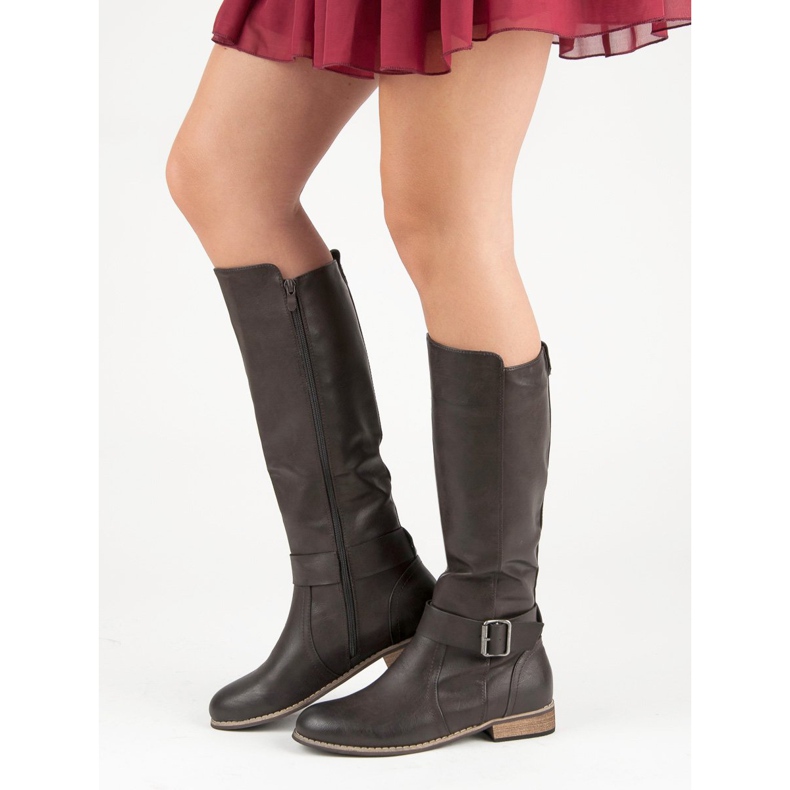 Klassische Reitstiefel grau 1