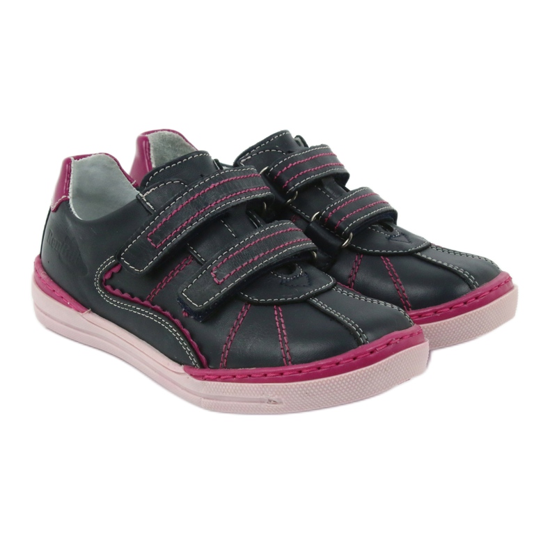 Brogues Kinderschuhe Ren But 3193 marineblau mehrfarbig rosa 3