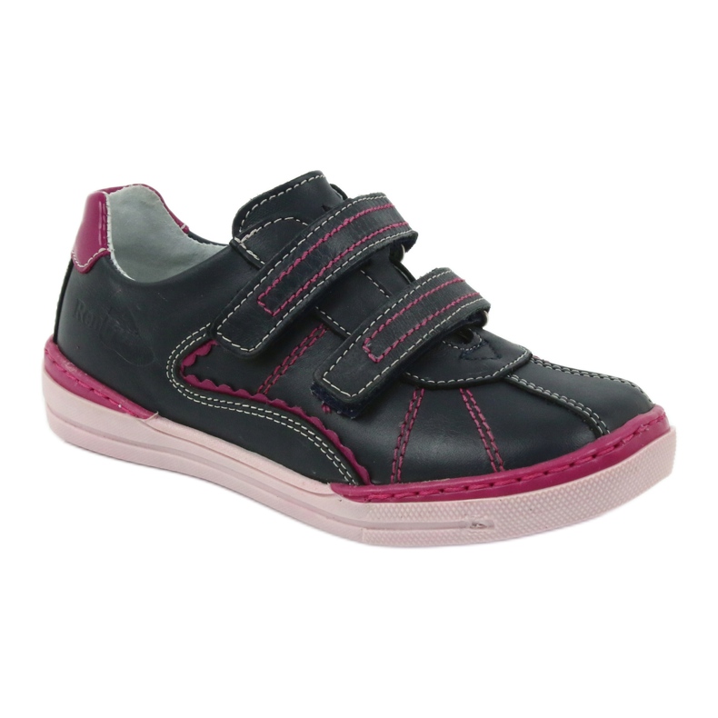Brogues Kinderschuhe Ren But 3193 marineblau mehrfarbig rosa 1