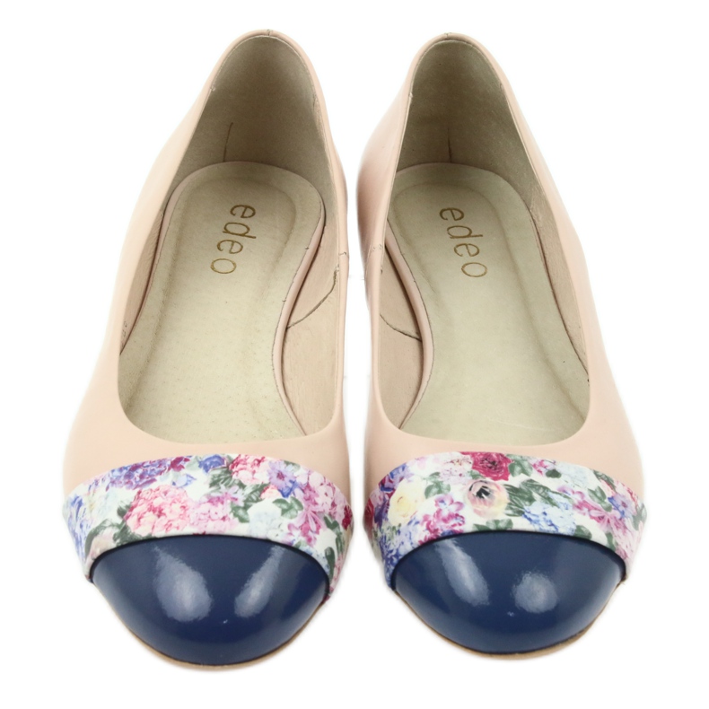 Ballerinas für Damen Blumen Edeo 1905 beige braun blau mehrfarbig rot 4