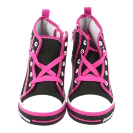 American Club Schwarze Turnschuhe Kinderschuhe mit Reißverschluss American TEN13 blau rosa 4