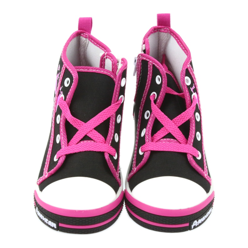 American Club Schwarze Turnschuhe Kinderschuhe mit Reißverschluss American TEN13 blau rosa 4
