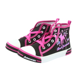 American Club Schwarze Turnschuhe Kinderschuhe mit Reißverschluss American TEN13 blau rosa 3