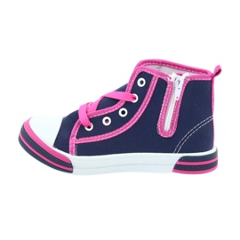 American Club Amerikanische TEN13 marineblaue Sneaker mit Reißverschluss rosa 2