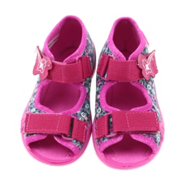 Befado Kinderschuhe Hausschuhe Sandalen 242p072 grau mehrfarbig rosa 4
