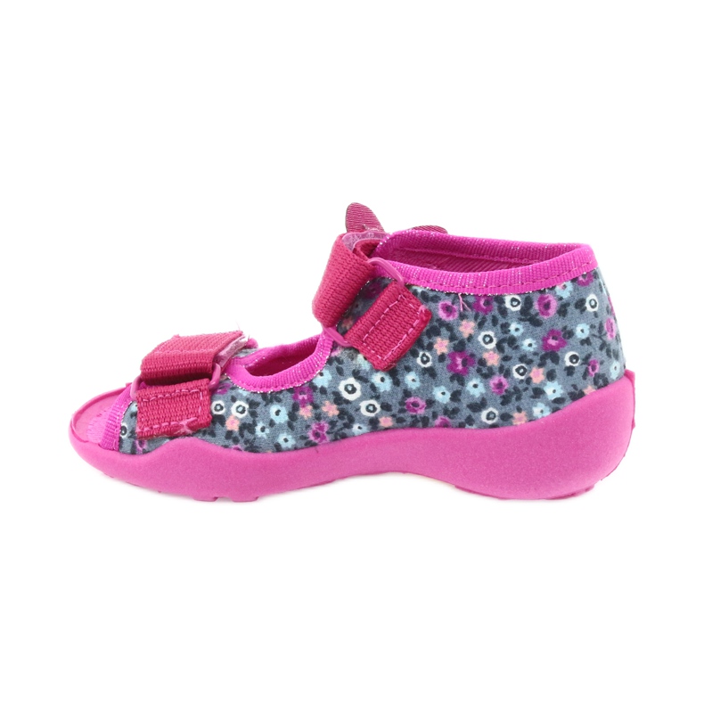 Befado Kinderschuhe Hausschuhe Sandalen 242p072 grau mehrfarbig rosa 2