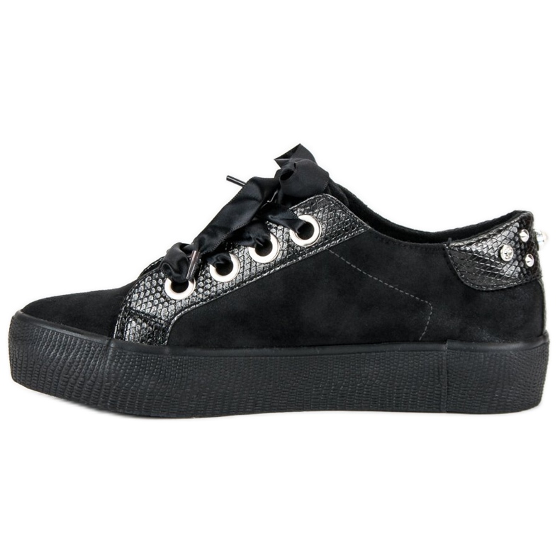 Bestelle Gebundene Sportschuhe schwarz 1