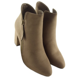 Braune Stiefel mit hohen Absätzen 6900 Khaki 1