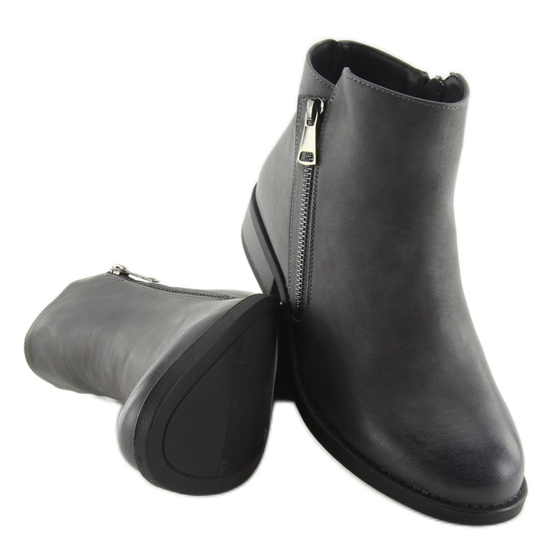 Graue Chelsea Boots für Damen 7352-PA Grau 1