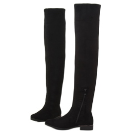 Schwarze Damen Overknee Stiefel 7570-PG schwarz 2