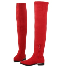 Rote Damen Overknee-Stiefel 7570-PG 2