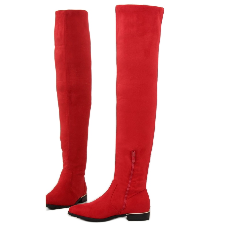 Rote Damen Overknee-Stiefel 7570-PG 2