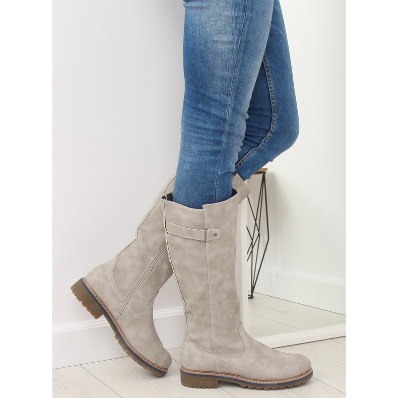 Holzstiefel beige GD-WL-07 Beige grau 1