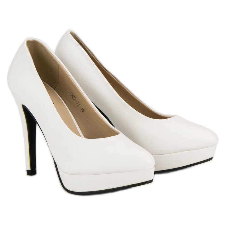 J. Star Sexy High Heels auf dem Plateau weiß 1