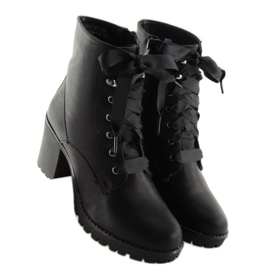 Schwarze hochhackige Arbeiter B2889-KB Schwarz 2