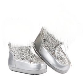 Modische Schneestiefel grau 2