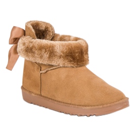 Schneestiefel mit aufgerolltem Schaft braun 2