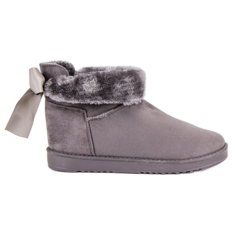 Schneestiefel mit umgeschlagenem Obermaterial grau 1