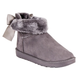 Schneestiefel mit umgeschlagenem Obermaterial grau 2