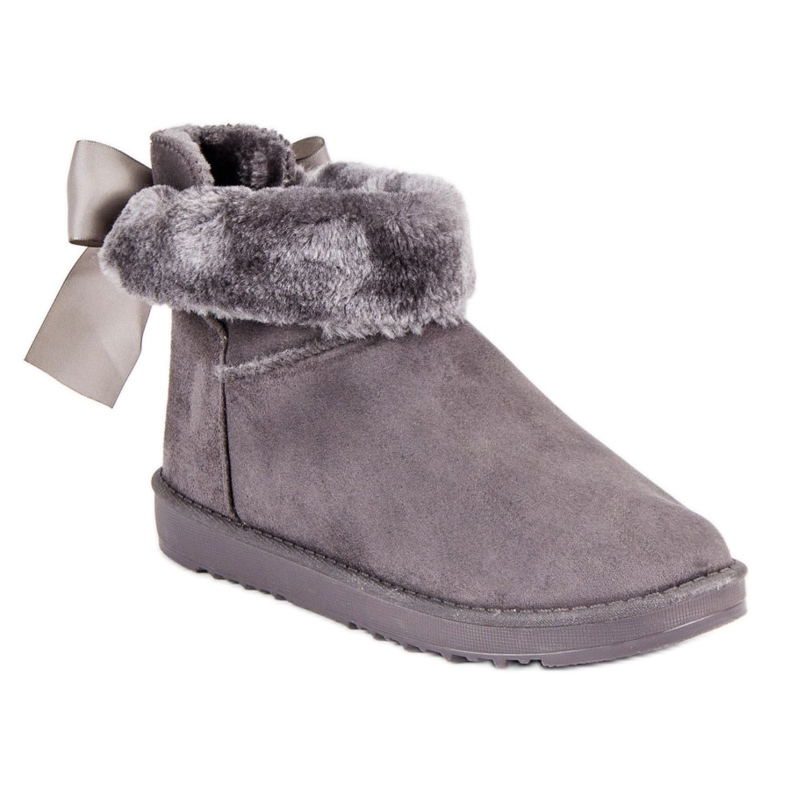 Schneestiefel mit umgeschlagenem Obermaterial grau 2