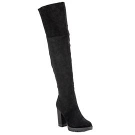 Super Mode Plateaustiefel aus Wildleder schwarz 1