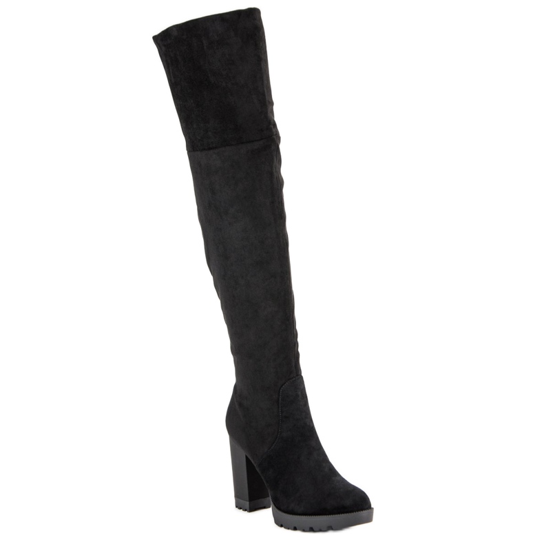 Super Mode Plateaustiefel aus Wildleder schwarz 1