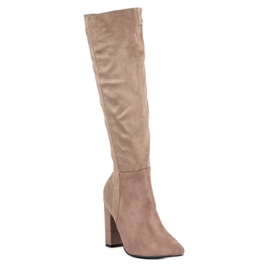 Super Mode Elegante Wildlederstiefel braun 1