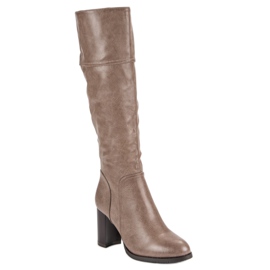 Super Mode Klassische beige Stiefel 1