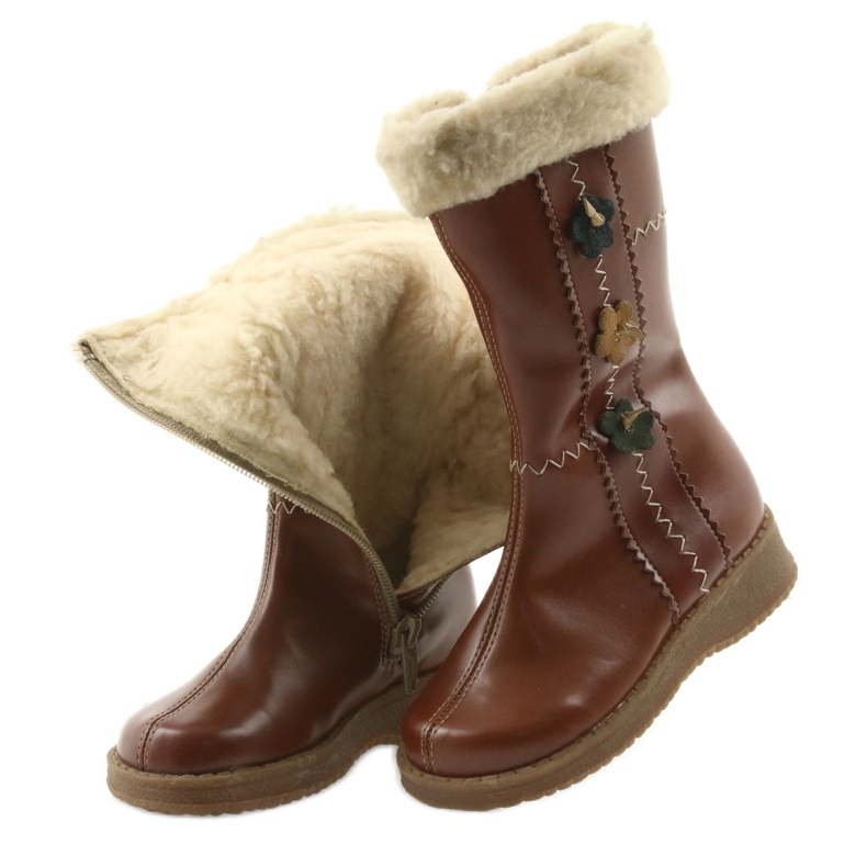 Zawadka Mädchenstiefel mit Fell Zawatka braun 4