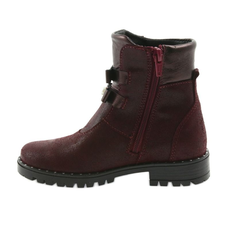 Ren But Mädchen Lederstiefel Ren, aber 3314 Burgund mit Bolzen rot 2