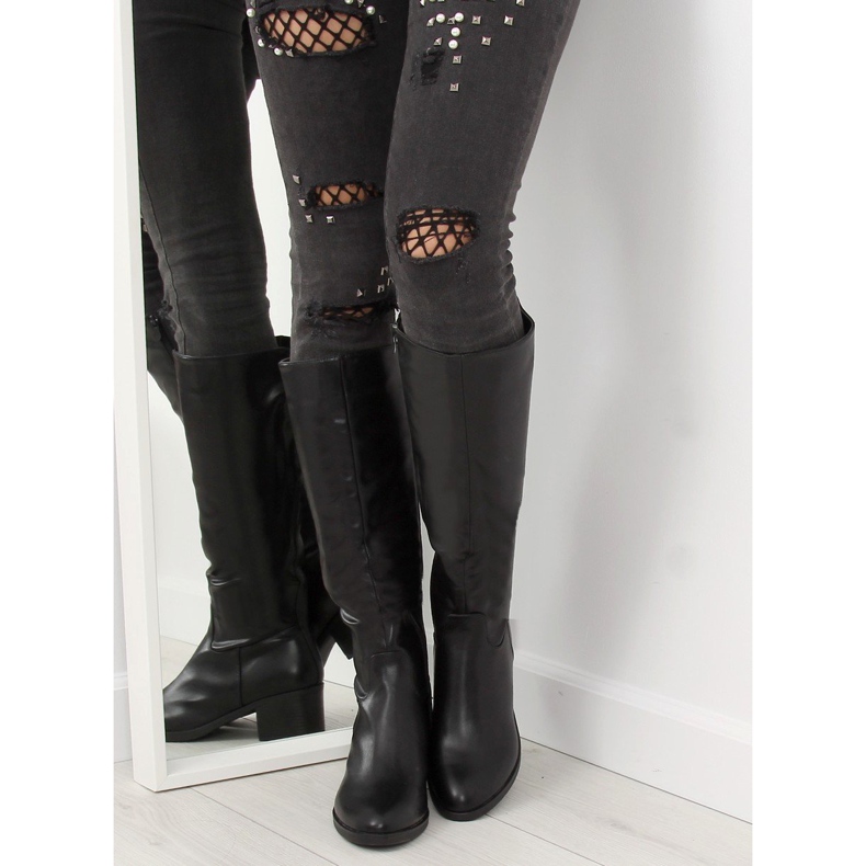 Schwarze Stiefel mit hohen Absätzen 635-1 Schwarz 1