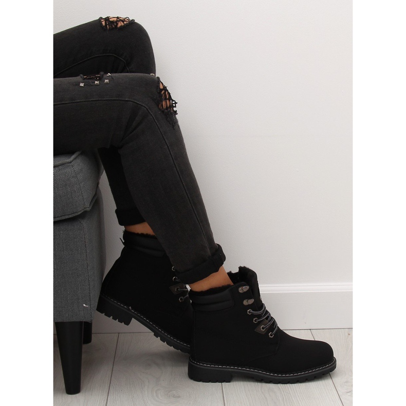 Schwarze isolierte Holzstiefel BB2022-KB Schwarz 1