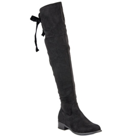 Queen Vivi Overknee-Stiefel aus Wildleder schwarz 1