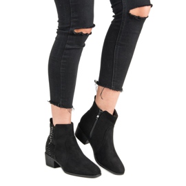 Nio Nio Schwarze Stiefel mit Kristallen 2