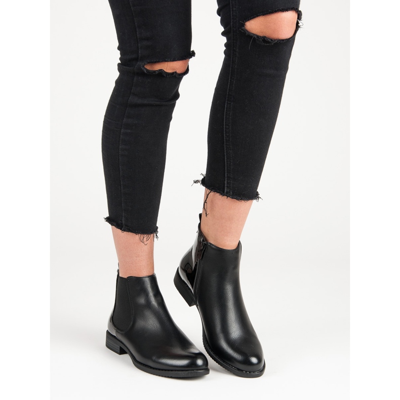 J. Star Klassische Chelsea-Stiefel schwarz 1