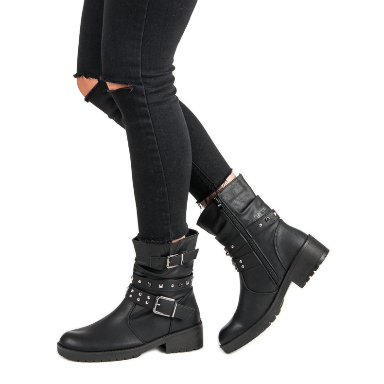 J. Star Modische Rockstiefel schwarz 2