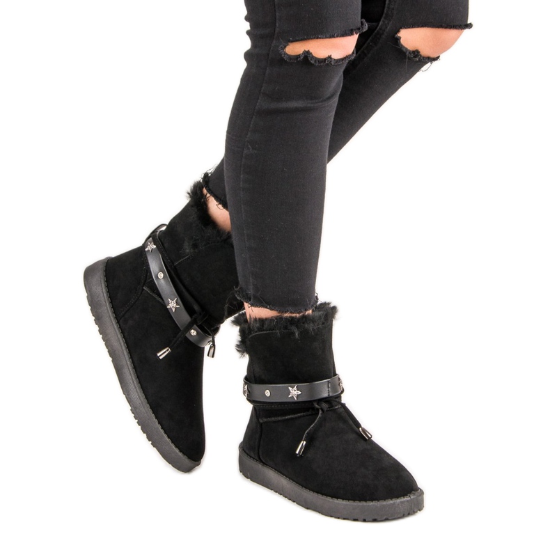 Dekoriertes Mukluki schwarz 1