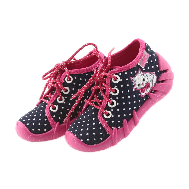 Befado Kinder-Punktebindung 130P039 weiß rosa navy blau 4