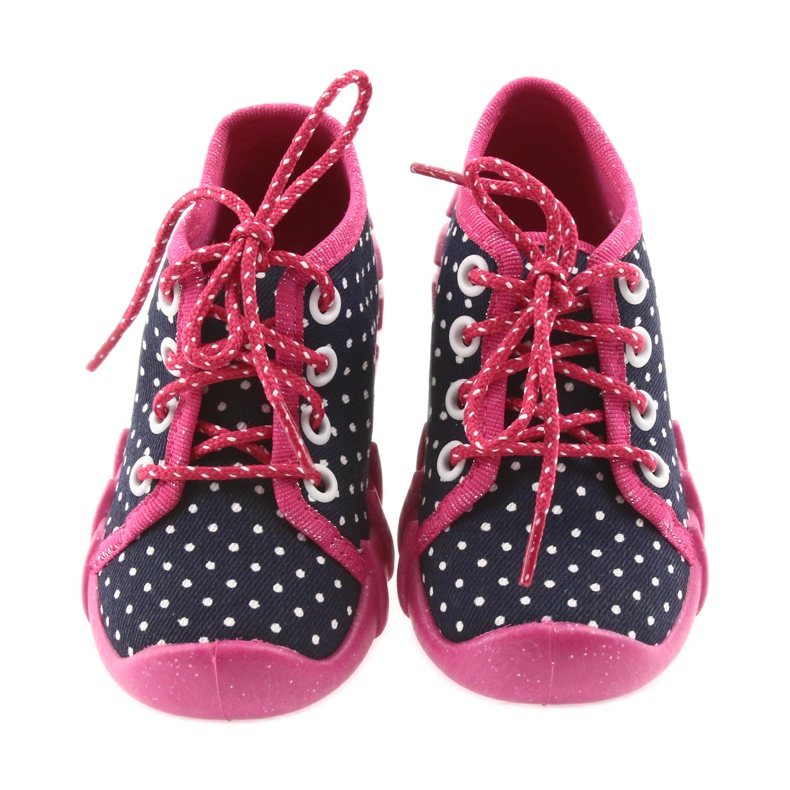Befado Kinder-Punktebindung 130P039 weiß rosa navy blau 3
