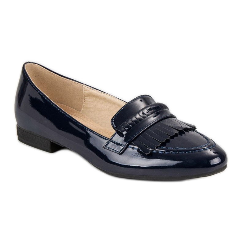 Lackierte Mokassins blau 1