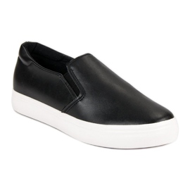Schwarze Slip-On-Sneakers 1