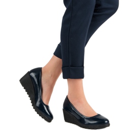 J. Star Lackierte Pumps marineblau 1