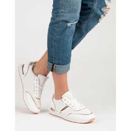 Durchbrochene Sportschuhe weiß gelb 1