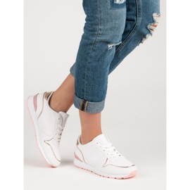 Weiße Sportschuhe gelb rosa 1