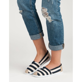 Comer Gestreifte Slipper weiß braun mehrfarbig 2